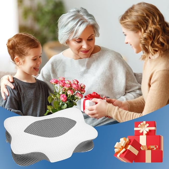 Anvo Cervical Pillow for Neck Pain Relief - Neck Pillows for Pain Relief Sleeping - Cervical Memory Foam Pillows for Neck Pain - Ergonomic Pillow for Side Back Stomach Sleeper-White Queen