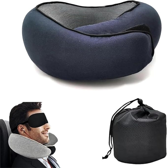 Travel Pillows for Airplanes,2024 New Travel Pillow,Travel Neck Pillow Neck Pillow Airplane Memory Foam Travel Pillow Neck Pillow for Traveling Suitable for Airplanes,Offices and Cars（Dark Blue）