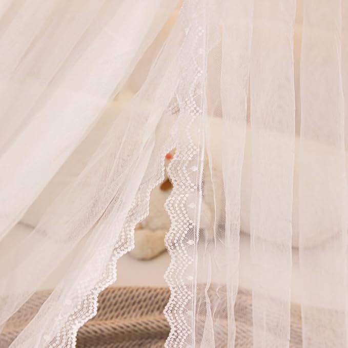 Mengersi Canopy Bed Curtains Bed Canopy,Canopy for Bed Curtains-Cozy Drape Netting,Princess Bed Drapes for Girls Adults Bedroom Decoration(Twin,White)