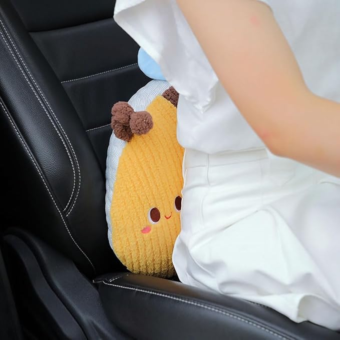 Bee-Shaped Car Lumbar Pillow Back Support Pillow for Car -1 PCS