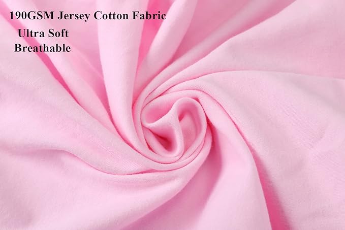 Bassinet Sheets Compatible with Baby Delight Go with Me Slumber Bassinet/Beside Me Doze Deluxe Bedside Bassinet, 2 Pack, 100% Jersey Knit Cotton 190GSM, Ultra Soft Breathable, Floral and Pink