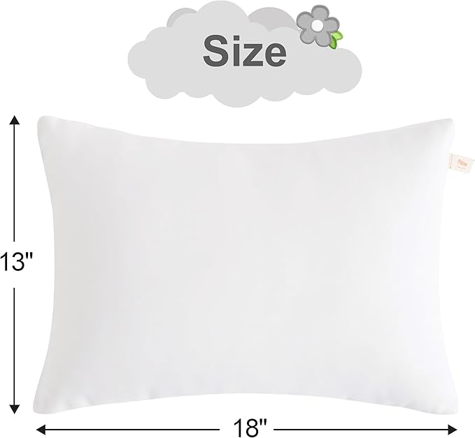 BEDSUM 2 Pack Pillows, 13"x18" Microfiber Pillows for Travel, Pets, Soft and Machine Washable Small Pillows for Neck, Wrist, and Knee Comfort, White