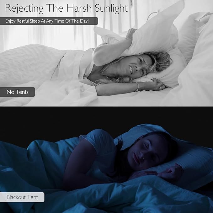 BORNA Bed Tent Bunk Twin Bed Canopy for Indoor Portable Light Reducing Sleeping Canopy for Kids and Adult,Bunk Blackout Tents Breathable Privacy Space Tent Mosquito Netting for Bed(Macaron Pink)