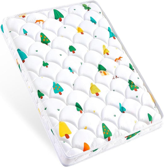 Pack and Play Mattress - 38" x 26"- Premium Cotton Fabric Playpen Mattresses, Safety Reinforced Play Yard Mattress - Fits for Graco & Baby Trend & Pamo Babe Playard, Firm Support and Comfort Foam