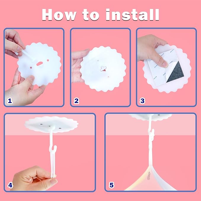 Daksha Rainbow Princess Bed Canopy for Girls with Glowing Stars, Room Decor, Bed Curtains, Ceiling Tent, Fits Twin, Full and Queen Size Beds