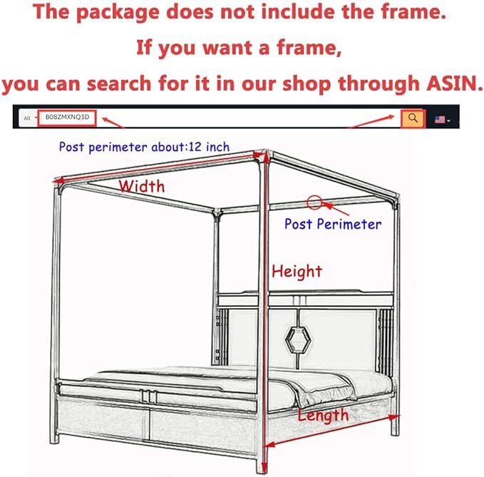 Elegant Lace Princess 4 Corner Post Mosquito Net Romantic for Girls Women Bed Curtain Canopy for Adult Wedding Bedroom Kids Rooms Decoration (Color-B, Queen)