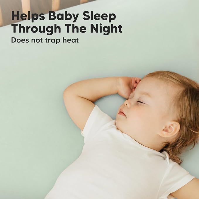 Pack and Play Sheets Fitted, 2-Pack Mini Crib Sheets - Pack N Play Sheets, Organic Fitted Crib Sheet for Pack and Play Mattress, Playard Baby Crib Sheets, Crib Sheets Neutral for Boys, Girls (Sage)