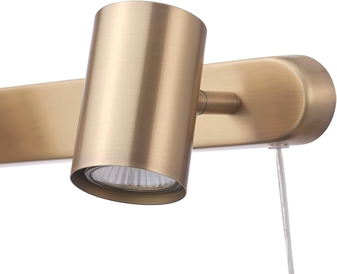 Globe Electric 59469 3-Light Plug-in Track Lighting, Matte Brass, Bulb Not Included