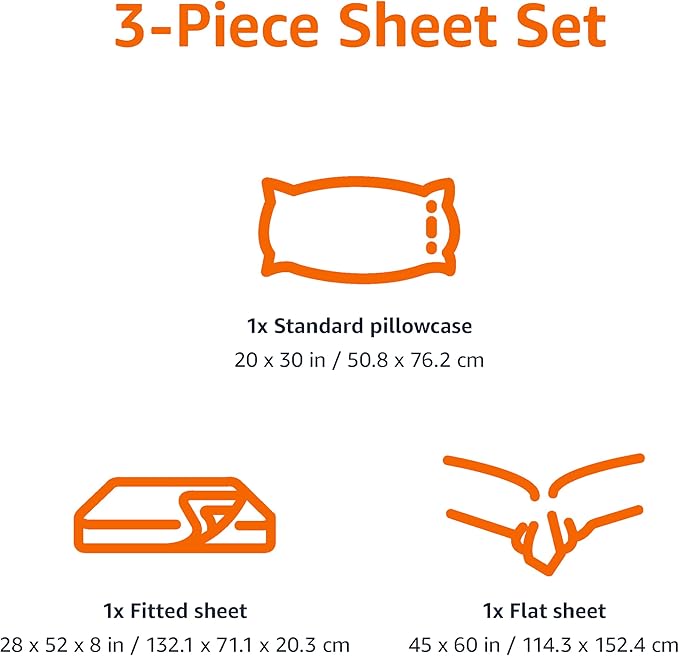 Amazon Basics Kid's Soft Easy-Wash Lightweight Microfiber 3-Piece Sheet Set, Toddler, Multi Colour, Butterflies