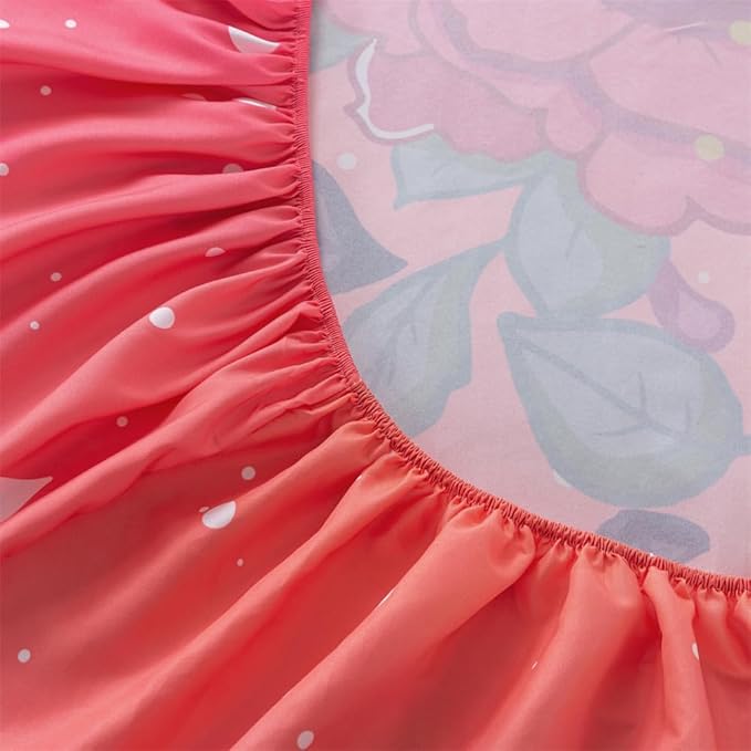 qjmiaofang Unicorn Sheets Queen Pink Unicorn Bedding Set 4Pieces Unicorn Bed Sheet Set with Rainbow and Flowers Bed Set Princess Unicorn Flat Sheet Set with 1 Flat Sheet 1 Fitted Sheet 2 Pillow Shams