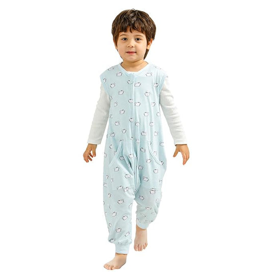 WONDAY Toddler Sleep Sack, Sleep Sack 2t-3t, Sleep Sack Baby Wearable Blanket, Sleeping Bag Toddler Baby Sleep Sacks with Feet, Sleeveless Soft Toddler Sleeping Sack