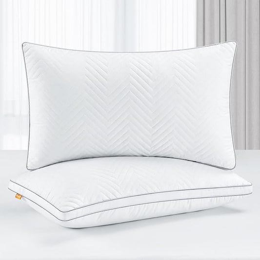 Maxzzz Bed Pillows King Size Set of 2, Fluffy Pillows for Back, Stomach or Side Sleepers, Luxury Hotel Quality, White(18x36 inch)