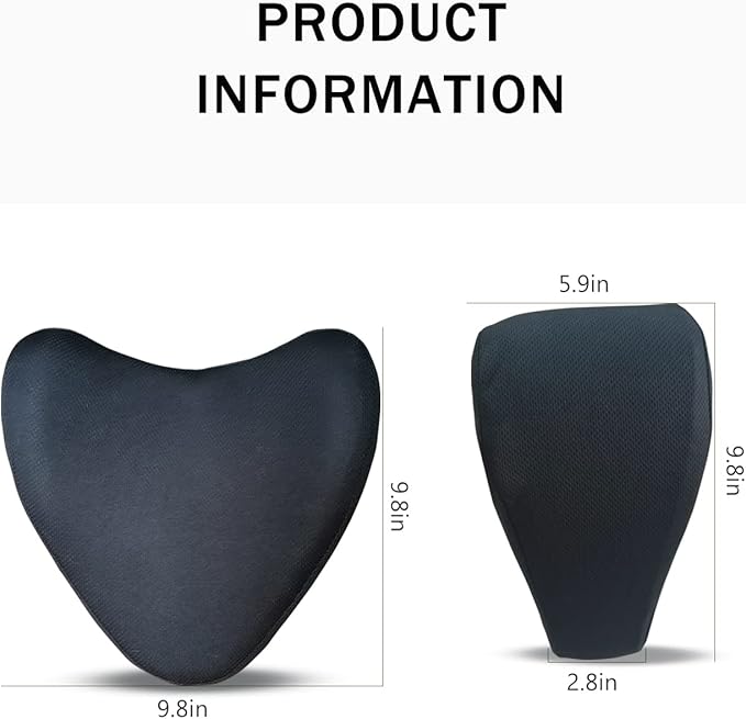 Travel Car Headrest Pillow, 100% Pure Memory Foam Car Pillow for Driving with Adjustable Strap, Breathable Removable Cover & Ergonomic Design - Softness Car Neck Support Pillow(Black, LOVE SHAPE)