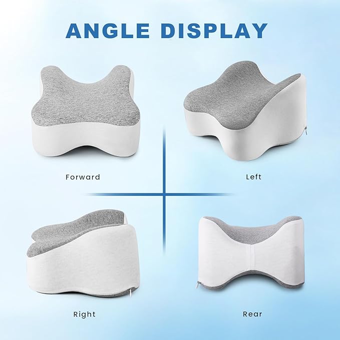 Knee Pillow for Side Sleeper Support Thighs and Knees for Sciatica, Back, HIPS, Knees, Joints Pain Relief - Leg Pillow for Sleeping Between Legs Aligns Spine & Relieves Pressure-Small,Gray