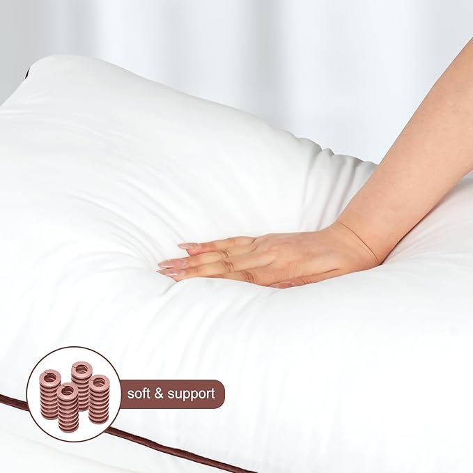 Luxury Comfort Bed Pillows - Hypoallergenic Polyester Microfiber Material - Premium Sleep Support for Side, Back, and Stomach Sleepers - Set of 2, King Size 34 x 19 inches, 48 cm x 86 cm