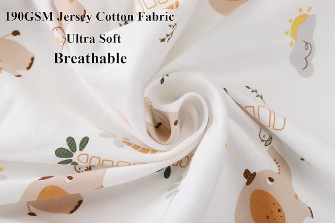 Bassinet Sheets Compatible with Fisher-Price Soothing Motions/Luminate Bassinet & Chicco LullaGo Anywhere Portable Bassinet, 2 Pack Fitted Sheets, 100% Jersey Knit Cotton 190GSM, Fox Deer and Elephant