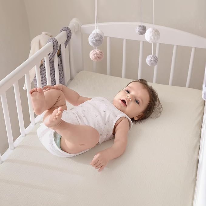 Baby Muslin Crib Sheets - Toddler Cotton Fitted Crib Sheets Neutral for Boys and Girls 2Pack