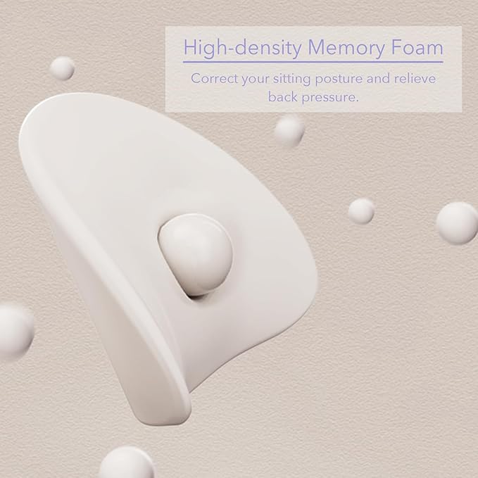 Lumbar Support Pillow for Office Chair - Ergonomic Memory Foam Back Support for Office Chair, Office Chair Back Support Cushion for Back Pain, Ideal Back Support Pillow for Car & Office, Black