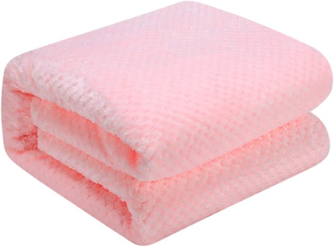 Fuzzy Throw Blanket, Plush Fleece Blankets for adults, Toddler, boys and Girls, Warm Soft Blankets and Throws for Bed, Couch, Sofa, Travel and Outdoor, Camping (Twin(60"x80"), XL1-Baby Pink)