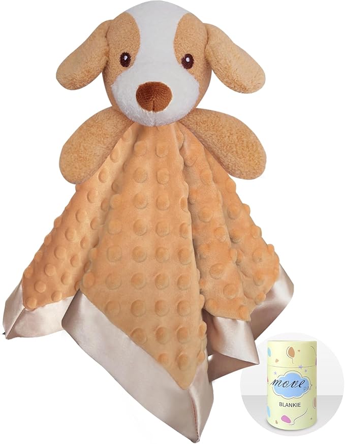 Dog Baby Security Blanket Loveys for Babies Girls, 16" Soft Baby Lovey Blanket, Baby Snuggle Stuffed Animals Blankie, Baby Girls Gifts for Infant and Toddler