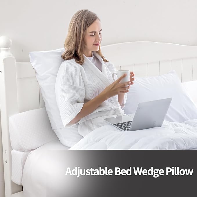 MABOZOO Pillow Wedge for Headboard Gap,Bed Gap Filler King Size,Foldable Bed Wedge Pillow for Headboard,White Bed Wedge Gap Filler,Foam Mattress Gap Filler,76"x6"x6"