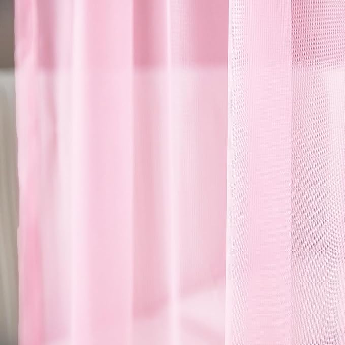 Akiky Bed Canopy for Girls Pink Sheer Canopy Bed Curtains Sheer Scarf Valance 1 Canopy Panel King Size Bed Scarf Drapes décor