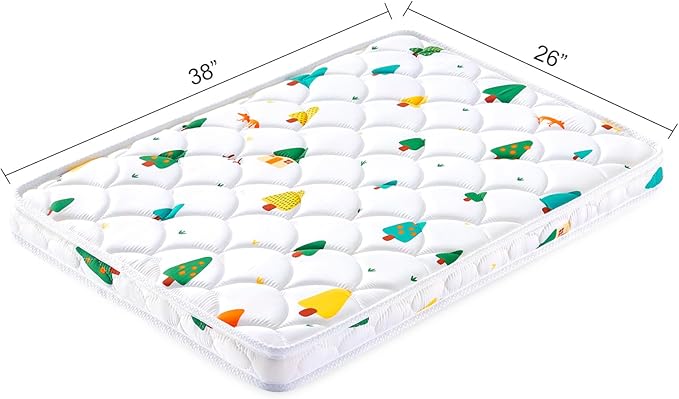 Pack and Play Mattress - 38" x 26"- Premium Cotton Fabric Playpen Mattresses, Safety Reinforced Play Yard Mattress - Fits for Graco & Baby Trend & Pamo Babe Playard, Firm Support and Comfort Foam