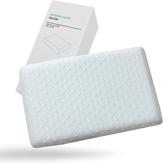Ultra Thin Pillow 3.25" Stomach Sleeping, Gel Memory Foam Flat Pillow for Stomach and Back Sleepers, Slim Design Memory Foam Pillow with Two-Sided (CertiPUR-US, Standard Size)