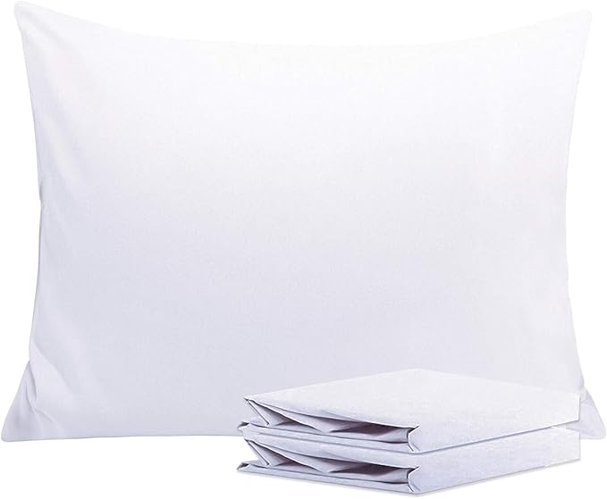 Toddler Pillowcase Set of 2 PC 600 TC 100% Egyptian Cotton Toodler 14x20 Inch Small Baby Travel Pillow Case Envelope Closer Decorative Soft Cozy Travel Kids Nursery Preschool Pillow Cases, White