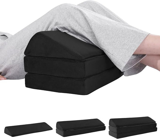 BALAPET 3-in-1 Adjustable Height Wedge Pillow, 7" Height Leg Knee Pillow for Side Sleepers & Aligns Spine, Supportive Bolster Pillow for Pregnancy Relieves Pressure Hip Leg Elevation, 22", Black