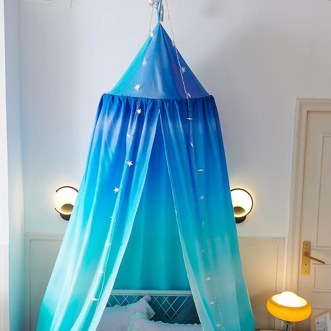 Mengersi Bed Canopy for Boys,Girls Corlofrul Canopy for Bed Bedding Kids Room Castle Play Tent Hanging House Decor Reading Nook Gradient Canopies
