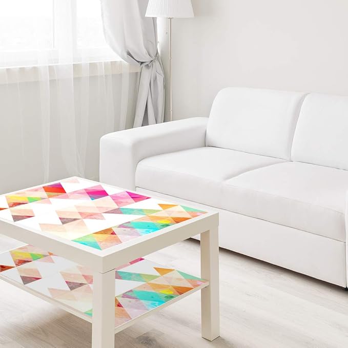 Amaonm Removable 15.8 x 98.4inch Rainbow Colorful Geometry Triangle Wall Decals DIY Wallpaper Wall Stickers Murals Decor for Kids Children Babys Girls Bedroom Teens Nursery Living Room Door Desk Decoration (Triangle)