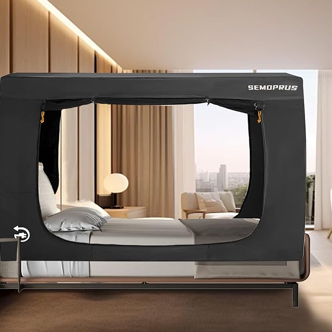 Bed Tent Queen Size, Bed Canopy Tents, Portable Sleeping Tents, Dream Tents for Adult and Kids, Breathable 70% Blackout Privacy Space, Canopy Tent for Bed with Three Doors (Mattress Not Included)