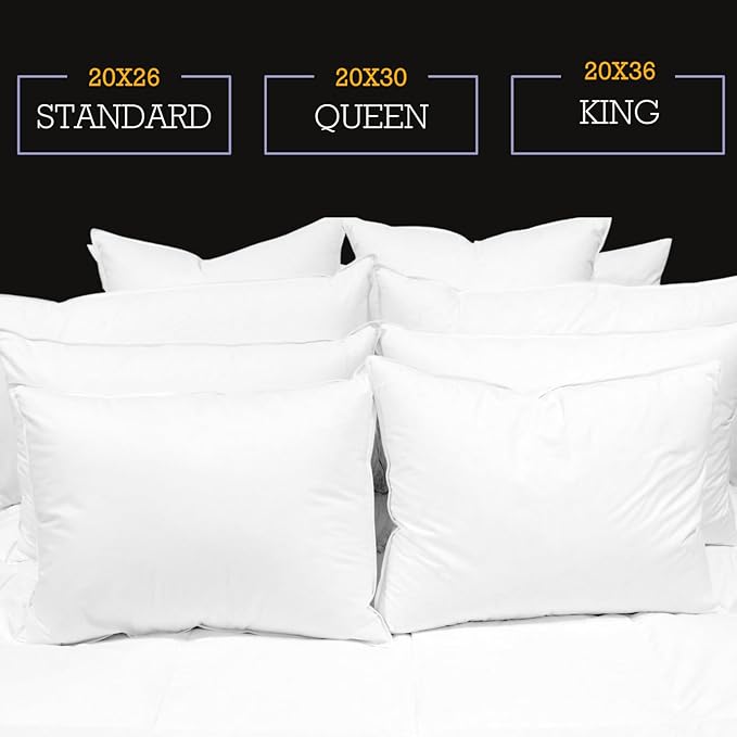 Down Etc Rhapsody Wrap Luxury Hotel 235-Thread 100% Down-Proof Soft Preshrunk Cotton Fabric Hypoallergenic Goose Down & Feather Pillow, 1 Count (Pack of 1), White