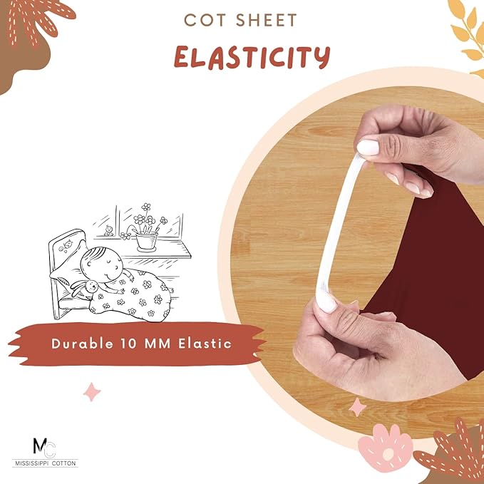 Pack of 6 Cot Sheet for Daycare Preschool Cot Bed -Polyblend Fabric with Corner Elastic Cots Sheets Fits On 22" X 52" Inches Size Toddler and Preschool Daycare Cot Burgundy 22 X 52 Size