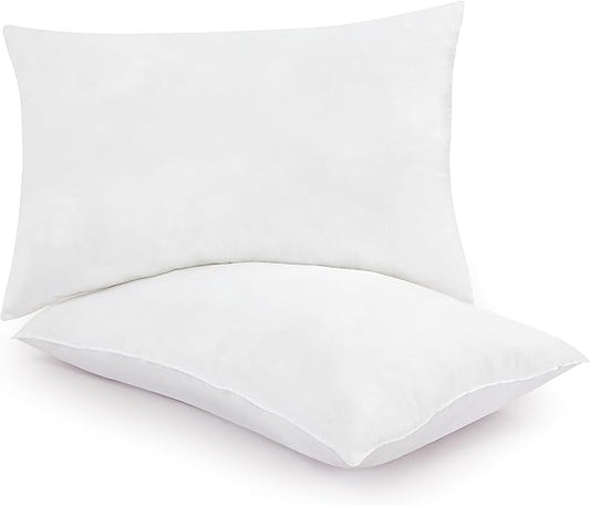 ROYALE LINENS Pillows Standard Size Set of 2 - Bed Pillows for Sleeping - Sleeping Pillow for Back, Stomach & Side Sleepers - Down Alternative Standard Pillow - Hotel Quality (20x26 Inches,Pack of 2)