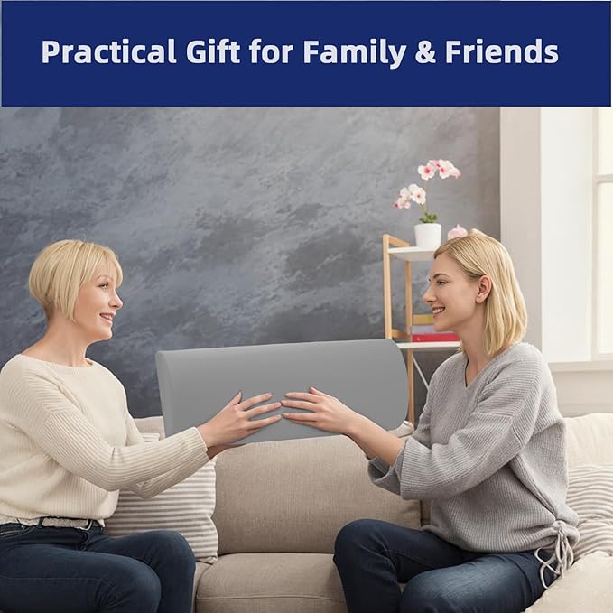 Bolster Pillow for Legs - Half Moon Under Knee Pillow for Sleeping On Back - Memory Foam Knee Bolster Pillow for Sleeping, Lower Back, Lumbar Support and Foot Elevation (Dark Grey)