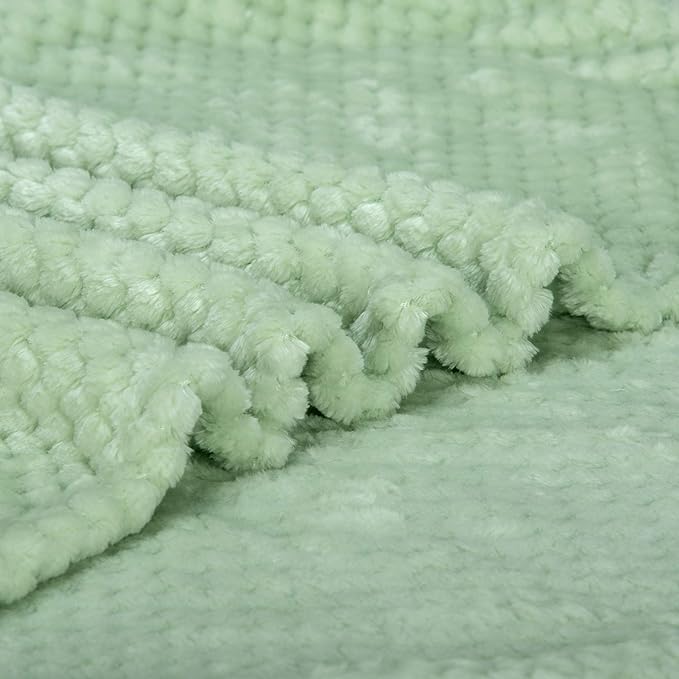Fuzzy Blanket or Fluffy Blanket for Baby, Soft Warm Cozy Coral Fleece Toddler, Infant or Newborn Receiving Blanket for Crib, Stroller, Travel, Decorative (28Wx40L, XS-Pastel Green)