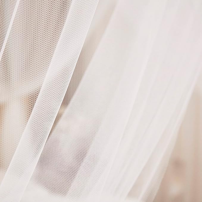 Mengersi Bed Canopy Mosquito Net for Bed,Canopy Bed Curtains Elegant Bed Drapes Screen Netting Canopy Curtains Bedroom Decor (White, California King)