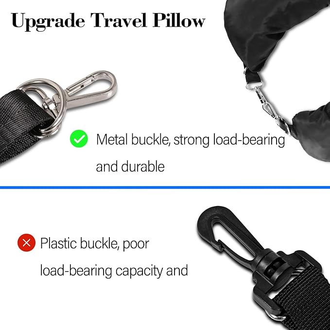 Travel Pillow You Stuff with Clothes, Stuffable Travel Pillow Transforms Into Extra Luggage Without Excess Fees, Stuffable Neck Pillow No Filler Fits 3+ Days of Travel Essentials Black