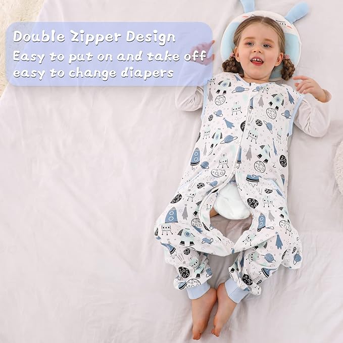 WONDAY Baby Sleep Sack, Sleep Sack 12-24 Months, Sleep Sack Baby Wearable Blanket, Toddler Baby Sleep Sack with Feet, Sleeveless Breathable Sleep Sacks for Baby Boys or Girls