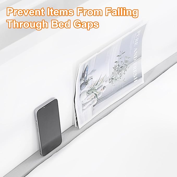 MABOZOO Bed Gap Filler Cushion, Long Thick Filler Bolster Pillow Stopper for Headboard Space Gap, Bed Mattress Extender Bed Wedge Pillow (Gray, 1.2X8X79inch)