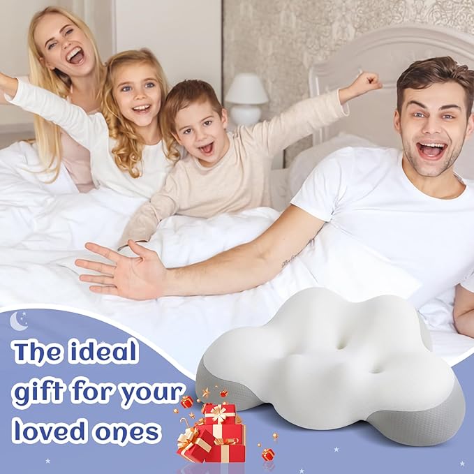 Cervical Neck Pillow for Neck and Shoulder, Side Sleeper Pillow for Adults, Neck Pillow, Orthopedic Contour Memory Foam Pillows for Side Back & Stomach Sleepers with Cooling Pillowcase