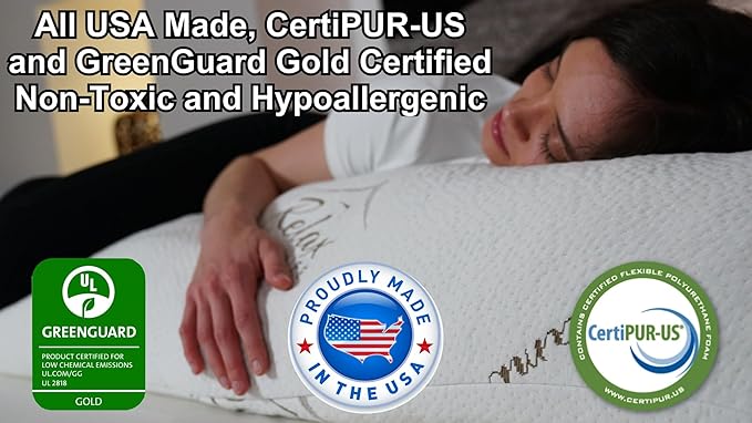 Ultra-Luxury Full Size Body Pillow All USA Best Shredded Memory Foam & Cool-Vent Viscose of Bamboo Cover | Long Cuddle Size for Pregnancy, Side, & Stomach Sleepers | Adult 20 x 54