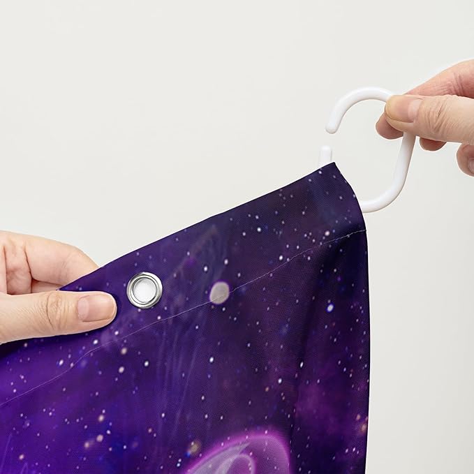 AILONEN Blue Butterfly Shower Curtains,Purple Galaxy Bath Curtains for Bathroom for Girls,Blue Ocean Jellyfish Curtains,Polyester Waterproof with 12 Hooks 72" W*96" H