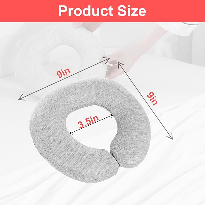 MABOZOO Ear Piercing Pillow for Side Sleepers with Ear Hole for Ear Pain,Adjustable Ear Hole Piercing Pillows for Ear Inflammation,Ear Guard Pillow for Piercings, Earplugs, and Headphones