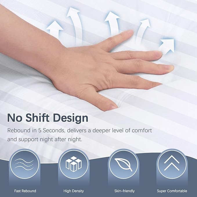 Luxury Cloud Bed Pillows for Sleeping, European Size Set of 2, Cooling Design with Premium Down Alternative Filled for for Back, Stomach or Side Sleepers