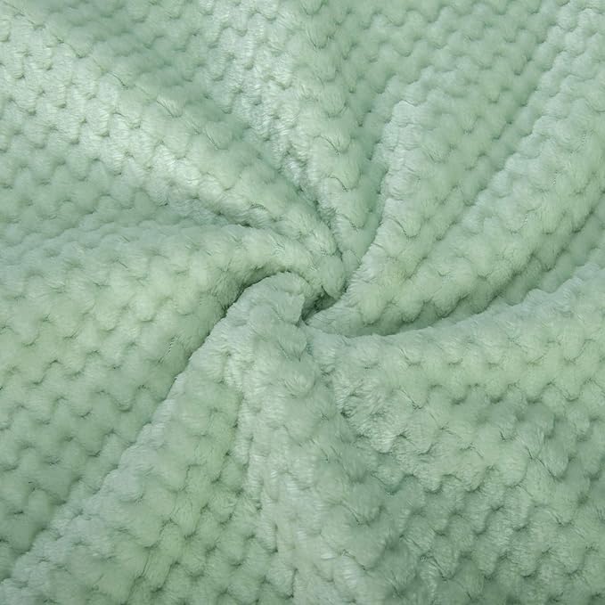 Fuzzy Blanket or Fluffy Blanket for Baby, Soft Warm Cozy Coral Fleece Toddler, Infant or Newborn Receiving Blanket for Crib, Stroller, Travel, Decorative (28Wx40L, XS-Pastel Green)