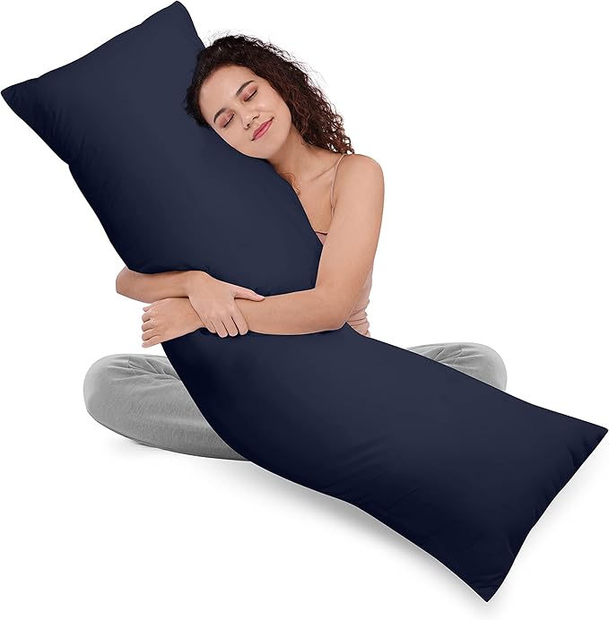 Utopia Bedding Full Body Pillow for Adults (Navy, 20 x 54 Inch, Pack of 06) Long Pillow for Sleeping, Large Pillow Insert for Side Sleepers