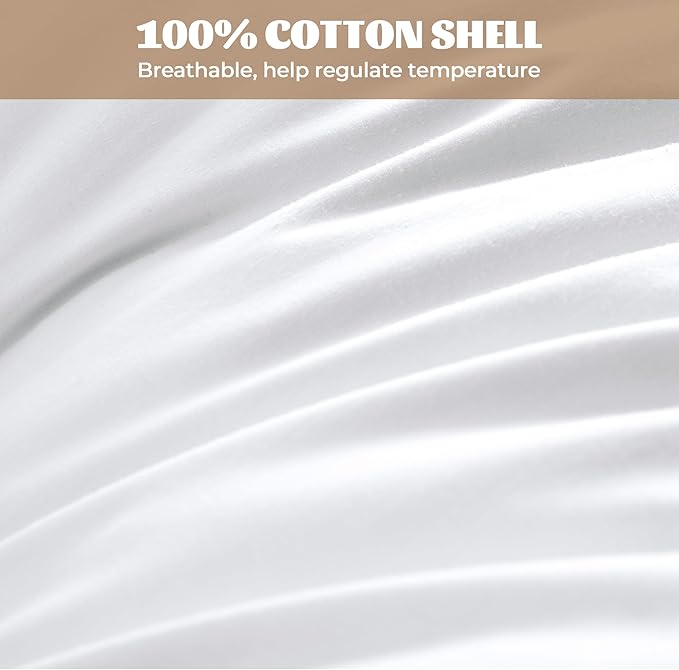 WOLKI Feather Down Alternative Pillows King Size Set of 2, 100% Soft Cotton Shell Bed Pillow, Hotel Sleeping Pillow for Back, Stomach or Side Sleepers 20x36